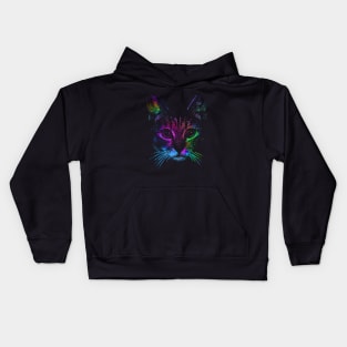 Colorful Cat Face Kids Hoodie